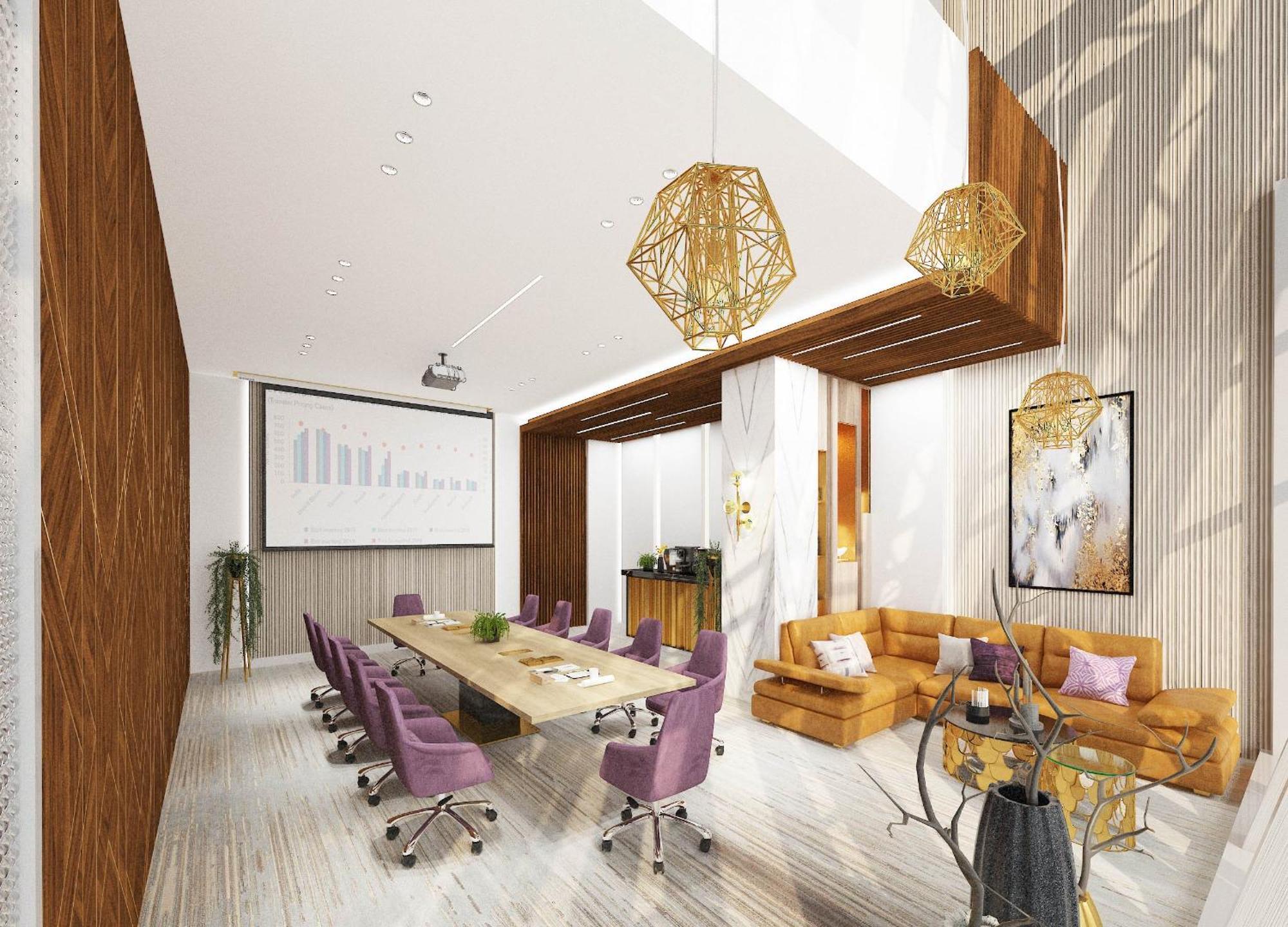 Velero Hotel Doha Lusail Exterior foto 3D rendering of a meeting room
